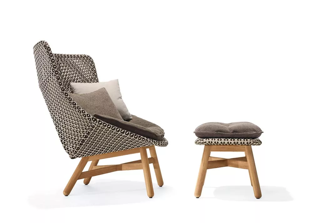 DEDON MBRACE Loungesessel Hochlehner - Teakholzgestell