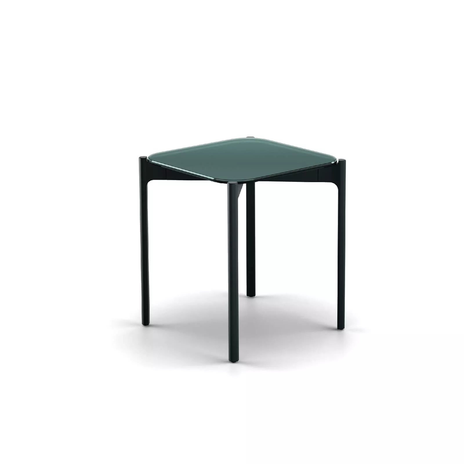 Dedon Izon Beistelltisch 39x39 cm in dunklem Grün ohne Hintergrund