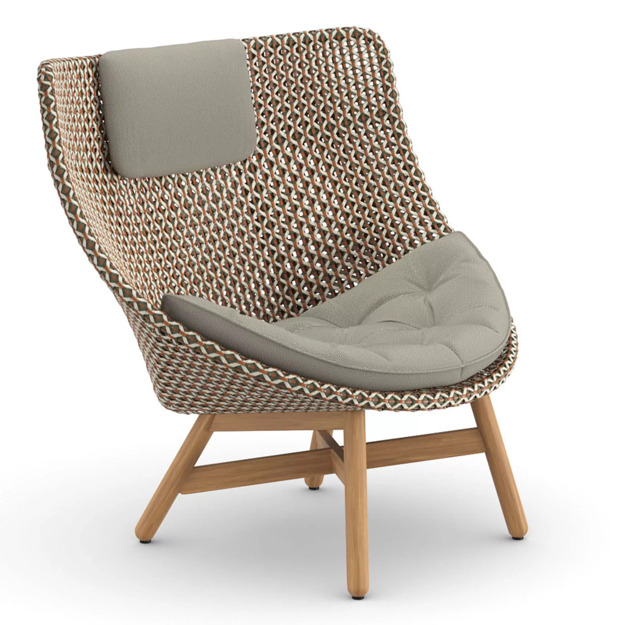 Dedon Mbrace Sessel mit Sitzkissen und Nackenkissen in einem modernen Design ohne Hintergrund