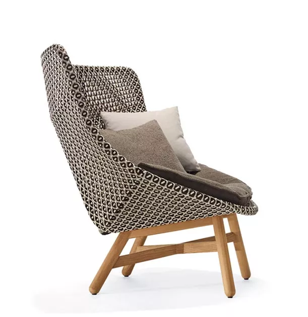 DEDON MBRACE Loungesessel Hochlehner - Teakholzgestell